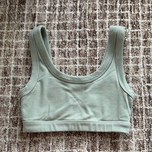 ALO Ribbed Sports Bra - Lime Stone